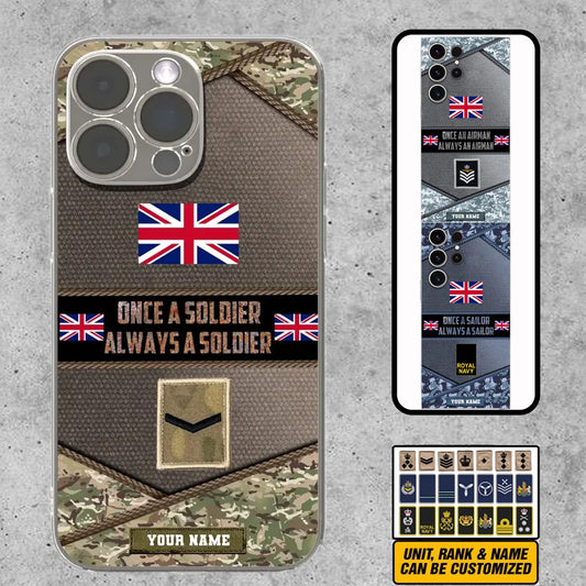 Personalized United Kingdom Soldier/Veterans With Rank And Name Phone Case Printed - 16954272