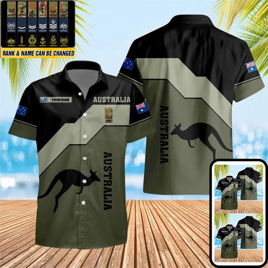 Personalized Australian Solider/ Veteran Camo With Name And Rank Hawaii Shirt 3D Printed - 0604230002