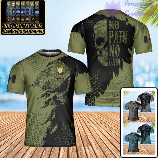 Personalized Canada Solider/ Veteran Camo With Name And Rank T-Shirt 3D Printed - 0402240005