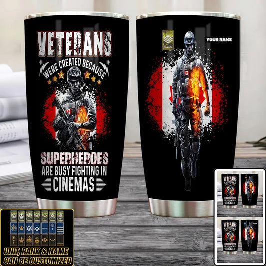 Personalized Canadian Veteran/ Soldier With Rank And Name Camo Tumbler All Over Printed 0502240024
