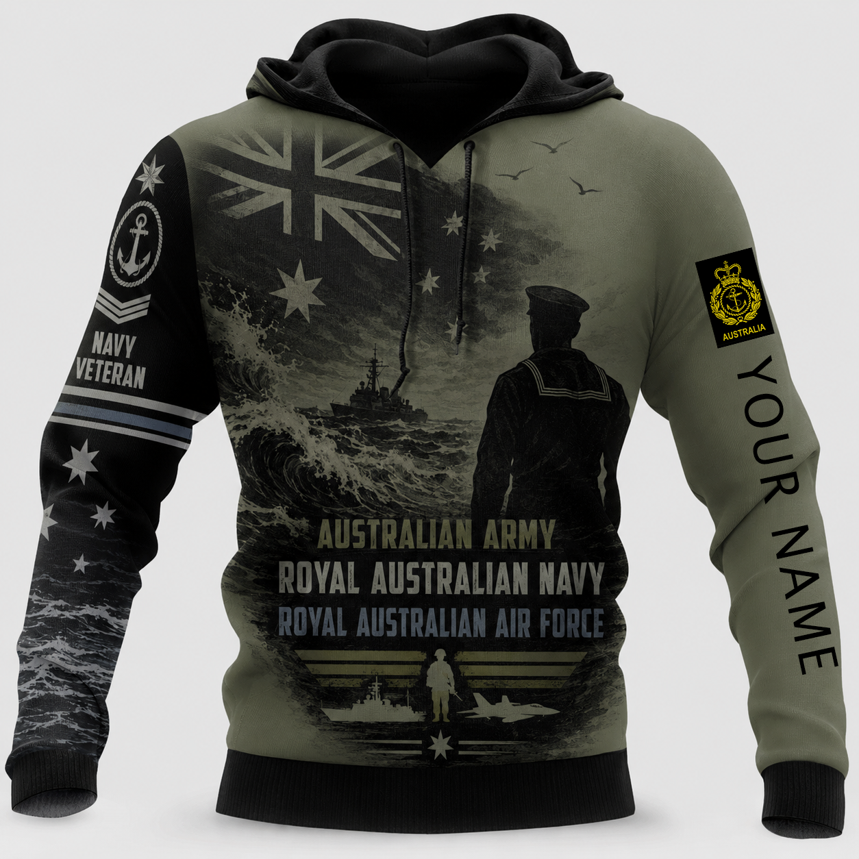 Personalized Australia Soldier/Veteran with Name & Rank Hoodie All Over Printed - TH1779235202