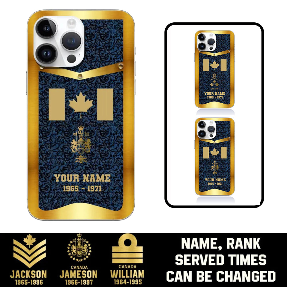 Personalized Canada Soldier/Veterans With Rank And Name Phone Case Printed - 1409230001