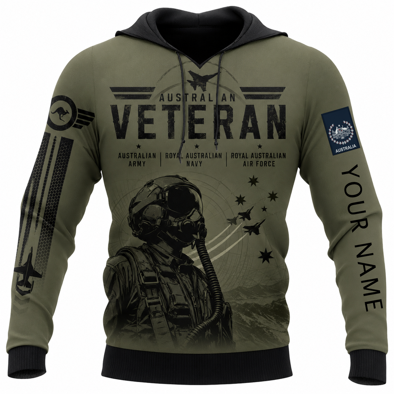 Personalized Australia Soldier/Veteran with Name & Rank Hoodie All Over Printed - TH1779235202