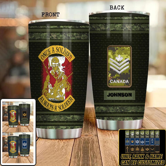 Personalized Canadian Veteran/ Soldier Camo Tumbler All Over Printed 0502240025