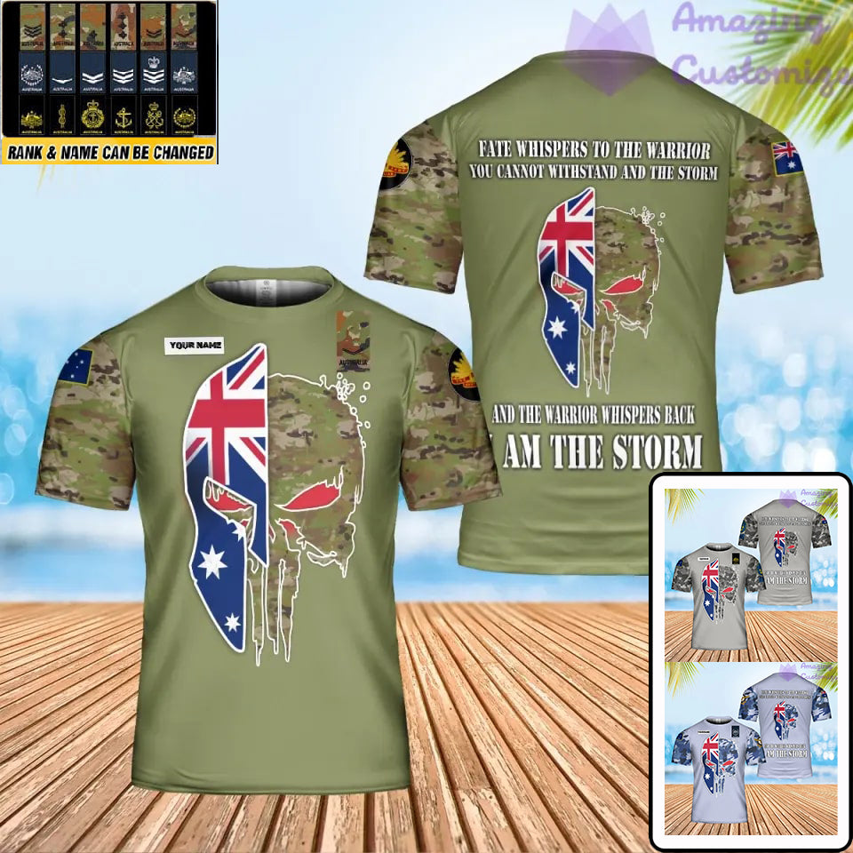 Personalized Australia Solider/ Veteran Camo With Name And Rank T-Shirt 3D Printed - 0601240003