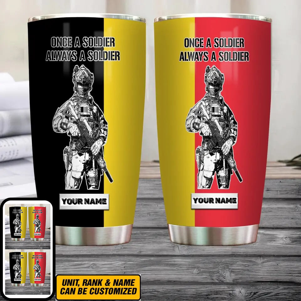 Personalized Belgian Veteran/Soldier With Name Camo Tumbler All Over Printed - 0805230002