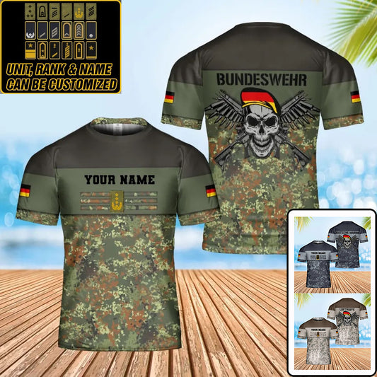 Personalized Germany Soldier/ Veteran Camo With Name And Rank T-shirt 3D Printed - 0502240001