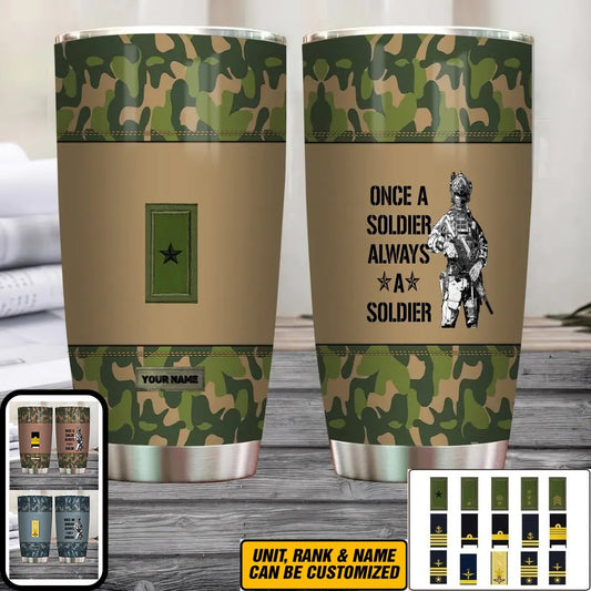 Personalized Swedish Veteran/Soldier With Rank And Name Camo Tumbler All Over Printed - 0805230004