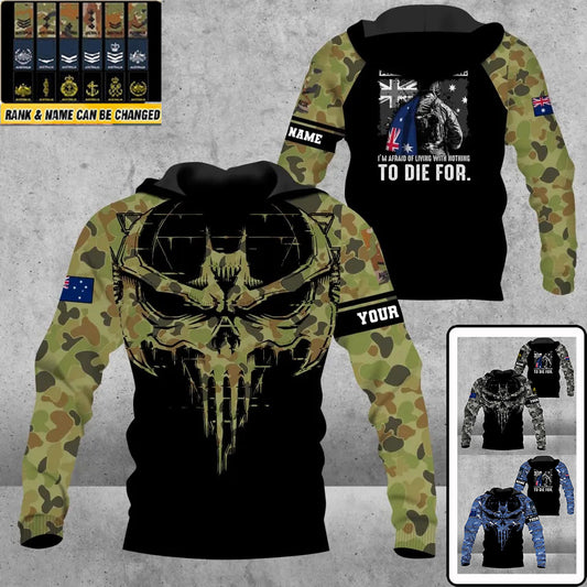 Personalized Australia Soldier/ Veteran Camo With Name And Rank Hoodie 3D Printed - 0609230001