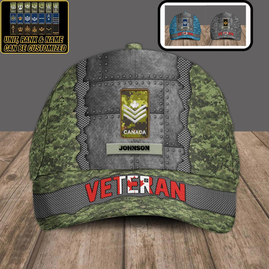Personalized Rank And Name Canadian Soldier/Veterans Camo Baseball Cap - 1412220007