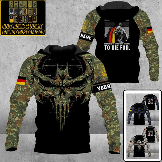Personalized Germany Soldier/ Veteran Camo With Name And Rank Hoodie 3D Printed - 0609230001