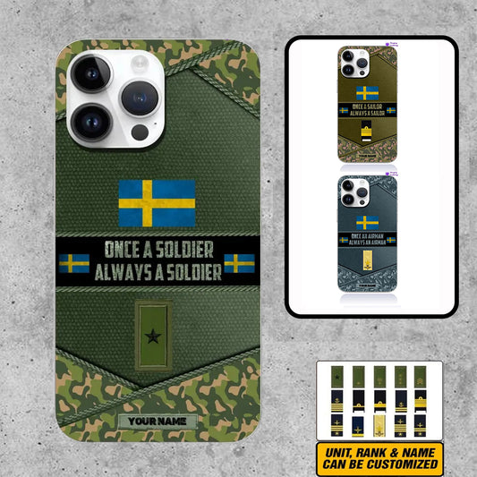 Personalized Sweden Soldier/Veterans With Rank And Name Phone Case Printed - 2506230001