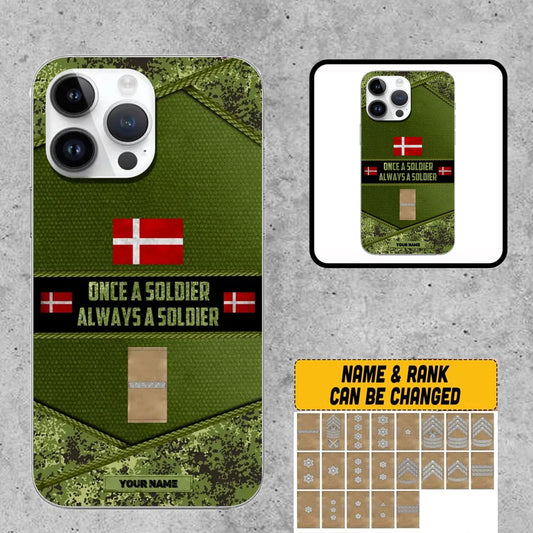 Personalized Denmark Soldier/Veterans With Rank And Name Phone Case Printed - 16876512
