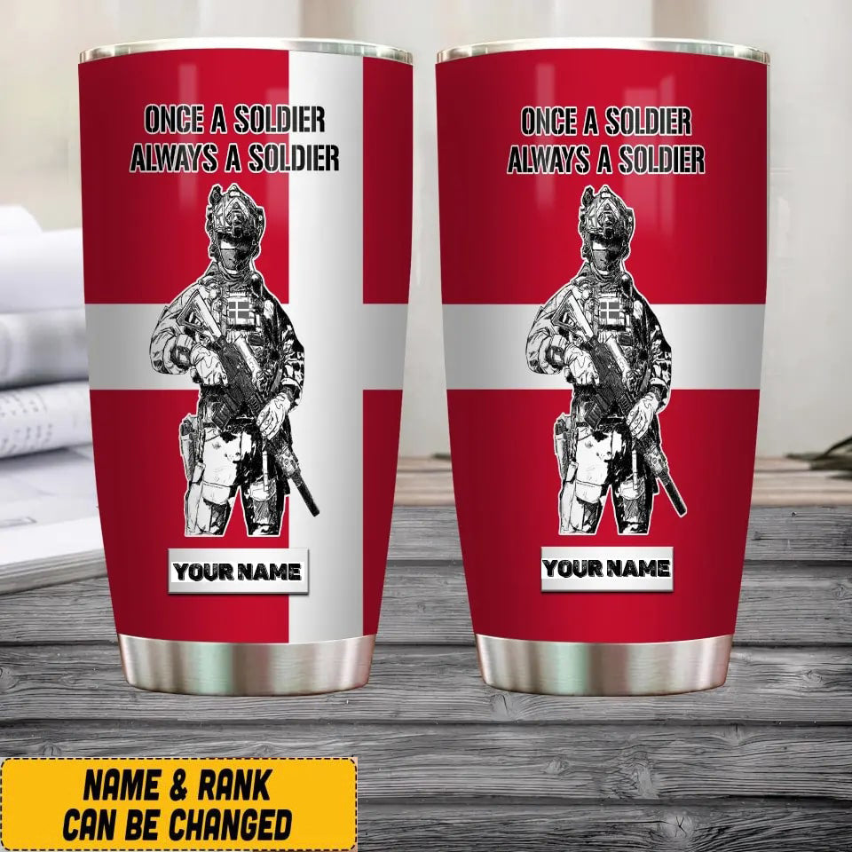 Personalized Danish Veteran/Soldier With Name Camo Tumbler All Over Printed - 1683504001