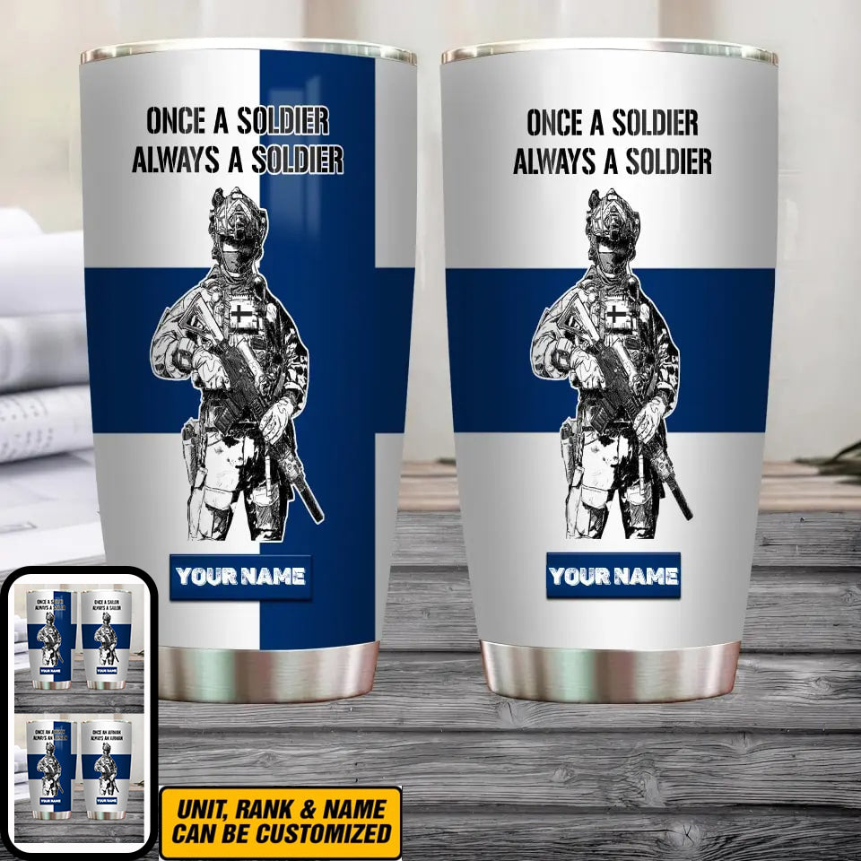 Personalized Finnish Veteran/Soldier With Name Camo Tumbler All Over Printed - 1683504001