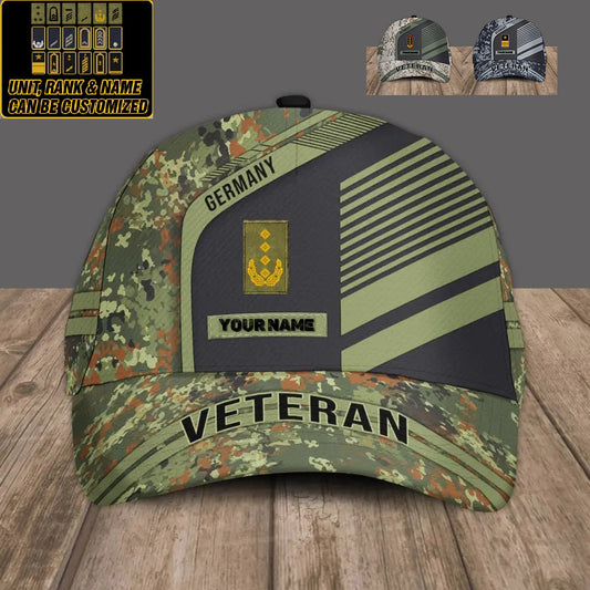 Personalized Rank And Name Germany Soldier/Veterans Camo Baseball Cap - 16847136 - D04