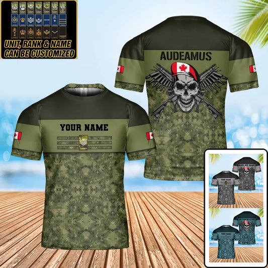 Personalized Canadian Soldier/ Veteran Camo With Name And Rank T-shirt 3D Printed - 0102240002