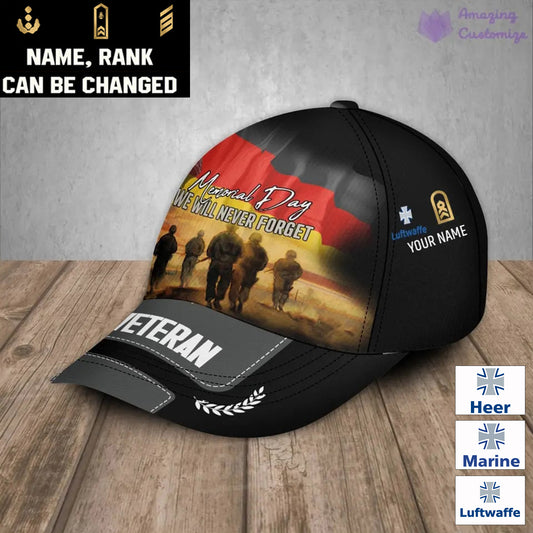 Personalized Rank, Year And Name Germany Soldier/Veterans Baseball Cap - 17188416