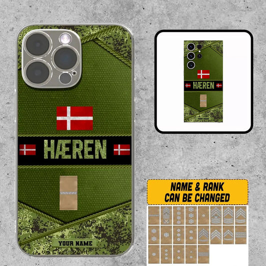 Personalized Denmark Soldier/Veterans With Rank And Name Phone Case Printed - 1210230001