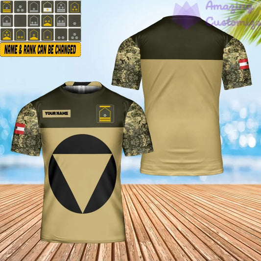 Personalized Austria Solider/ Veteran Camo With Name And Rank T-shirt 3D Printed - 0102240004