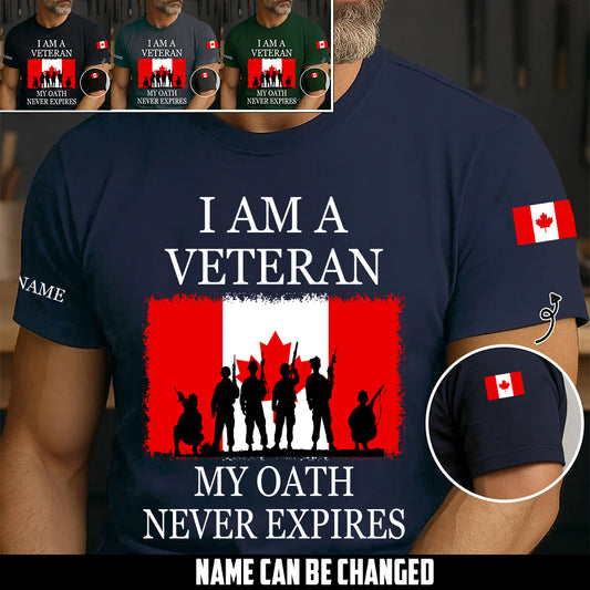 Personalized Name Canadian Soldier/ Veteran T-Shirt - 1755388801