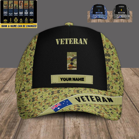 Personalized Rank And Name Australian Soldier/Veterans Camo Baseball Cap - 2703230010