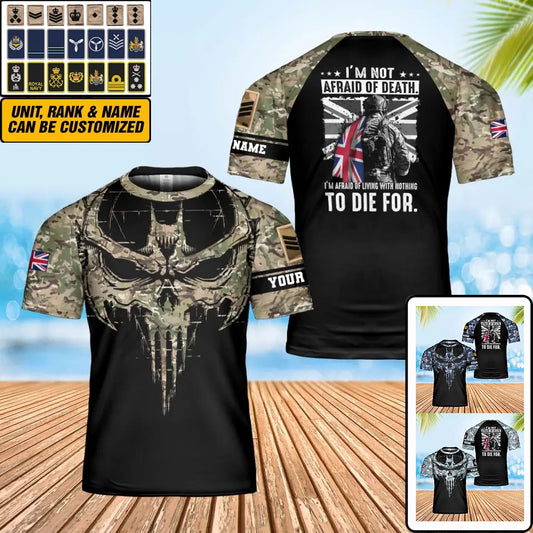 Personalized UK Soldier/ Veteran Camo With Name And Rank T-Shirt 3D Printed - 1707091202