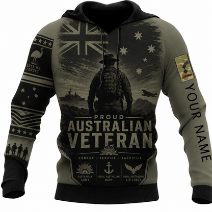 Personalized Australia Soldier/Veteran with Name & Rank Hoodie All Over Printed - TH1779235204