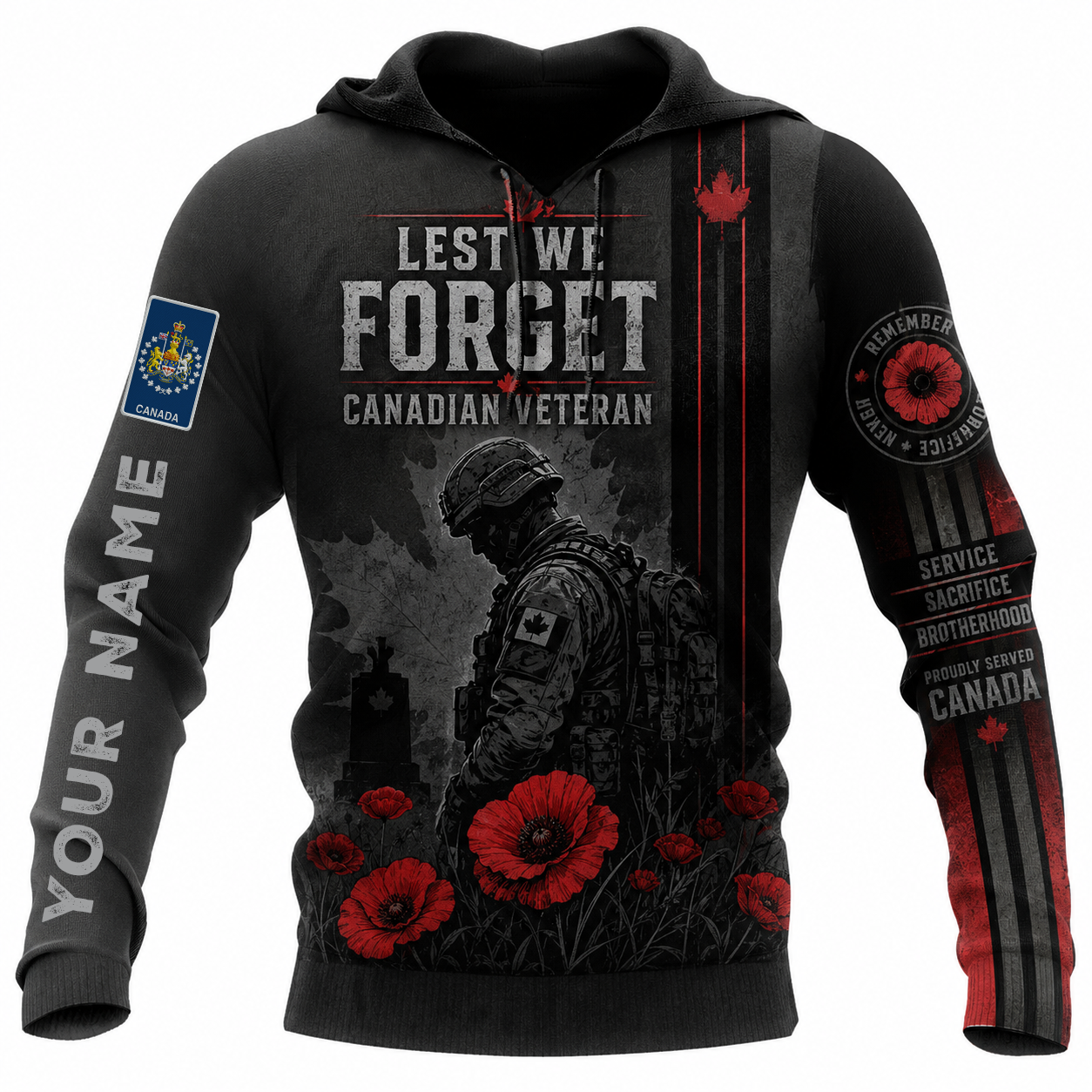 Personalized Canada Soldier/Veteran with Name & Rank Hoodie All Over Printed - TH1779235204