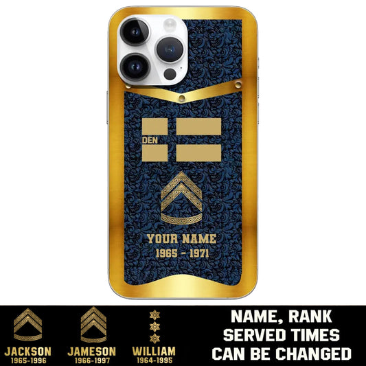 Personalized Denmark Soldier/Veterans With Rank And Name Phone Case Printed - 1409230001