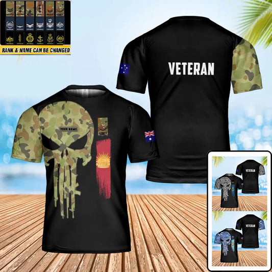 Personalized Australia Soldier/ Veteran Camo With Name And Rank T-Shirt 3D Printed - 0102240004
