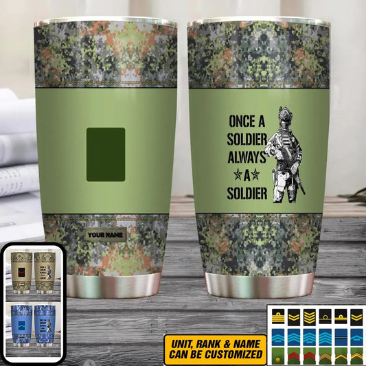 Personalized Netherlandish Veteran/Soldier With Rank And Name Camo Tumbler All Over Printed - 0805230004