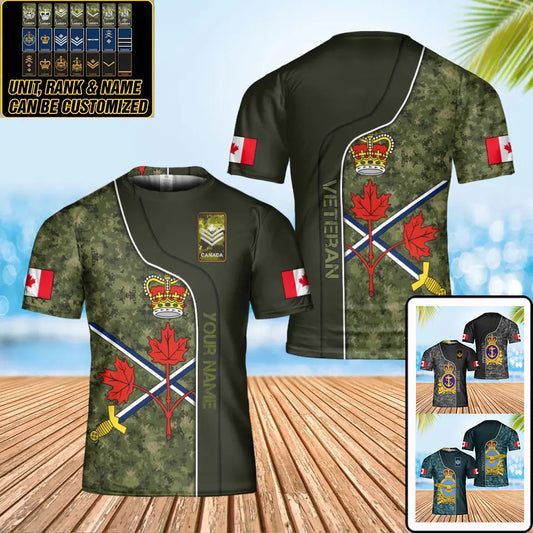 Personalized Canada Soldier/ Veteran Camo With Name And Rank T-Shirt 3D Printed - 0102240005