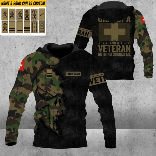 Personalized Swiss Soldier/ Veteran Camo With Name And Rank Hoodie - 1608230001