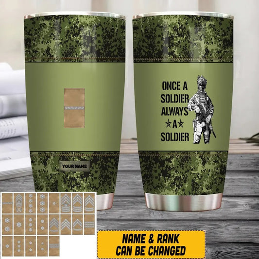 Personalized Danish Veteran/Soldier With Rank And Name Camo Tumbler All Over Printed - 1683504003