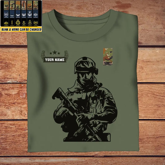 Personalized Australian Soldier/ Veteran With Name And Rank T-shirt 3D Printed - 0210230001