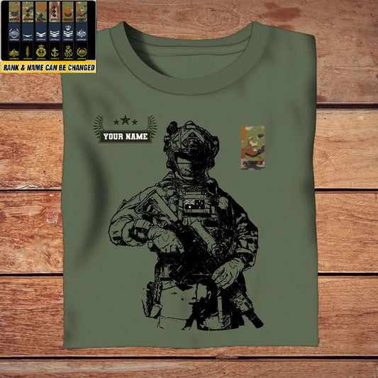 Personalized Australian Soldier/ Veteran With Name And Rank T-shirt 3D Printed - 3009230001