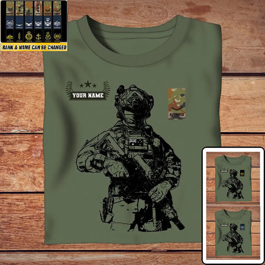 Personalized Australia Soldier/ Veteran Camo With Name And Rank T-shirt 3D Printed - 2709230001