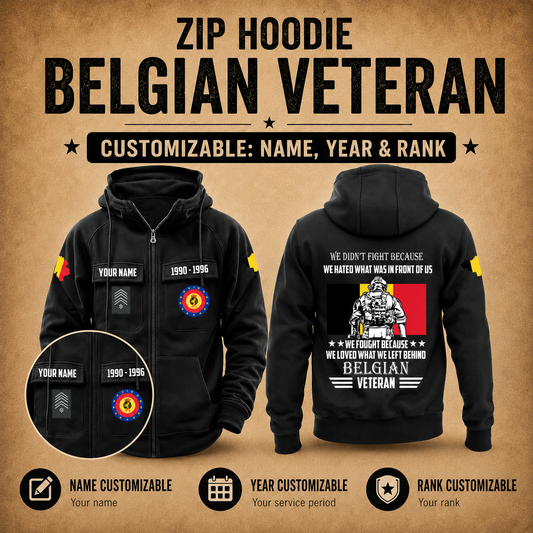 Personalized Belgium Soldier/Veteran Tactical Zip Hoodie - QK1780099203