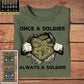 Personalisiertes australisches Soldaten-/Veteranen-T-Shirt mit Tarnmuster und Namen und Rang - Einmal Soldat, immer Soldat - 1302230002