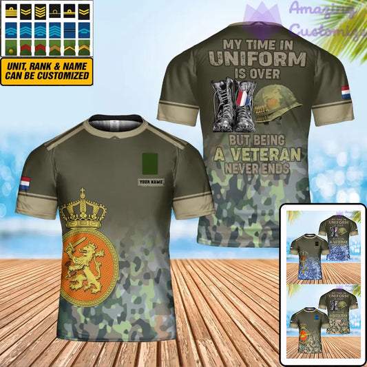 Personalized Netherland Soldier/ Veteran Camo With Name And Rank T-Shirt 3D Printed - 0402240001