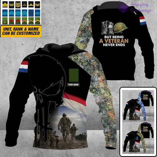 Personalized Netherlands Soldier/ Veteran Camo With Name And Rank Hoodie 3D Printed - 1407230001