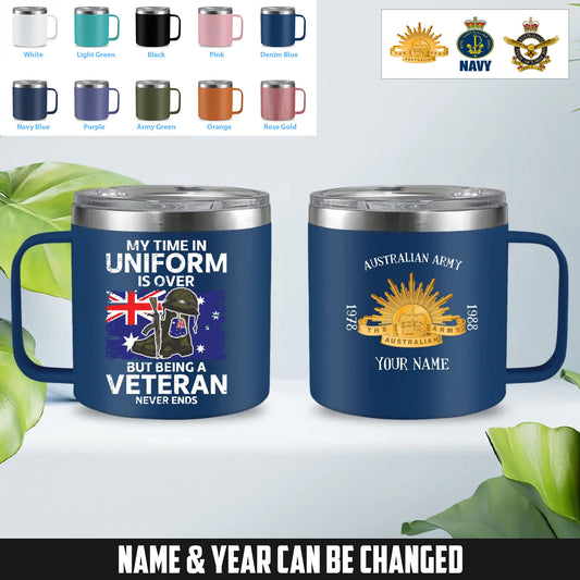 Personalized Australia Soldier/ Veteran With Name & Year Stainless Steel Coffee Mug Printed - 1761177606