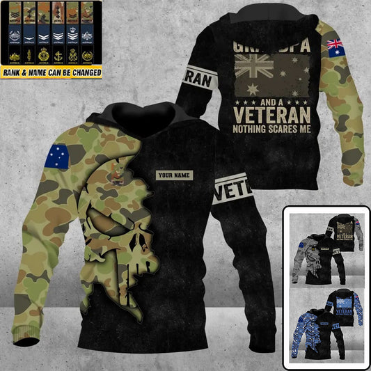 Personalized Australia Soldier/ Veteran Camo With Name And Rank Hoodie 3D Printed - 1608230001