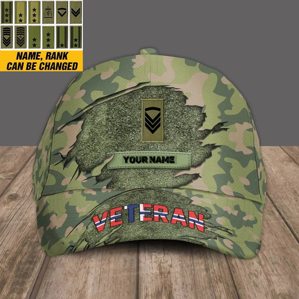 Casquette de baseball personnalisée avec nom et grade pour soldat/vétéran - 16843680