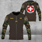 Personalized Swiss Solider/ Veteran Camo With Name And Rank Hoodie 3D Printed - 1671408015