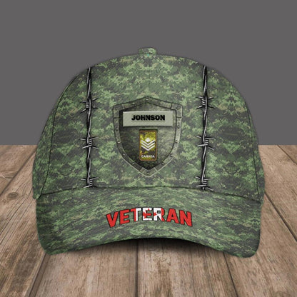 Personalized Rank And Name Canadian Soldier/Veterans Camo Baseball Cap - 1412220005
