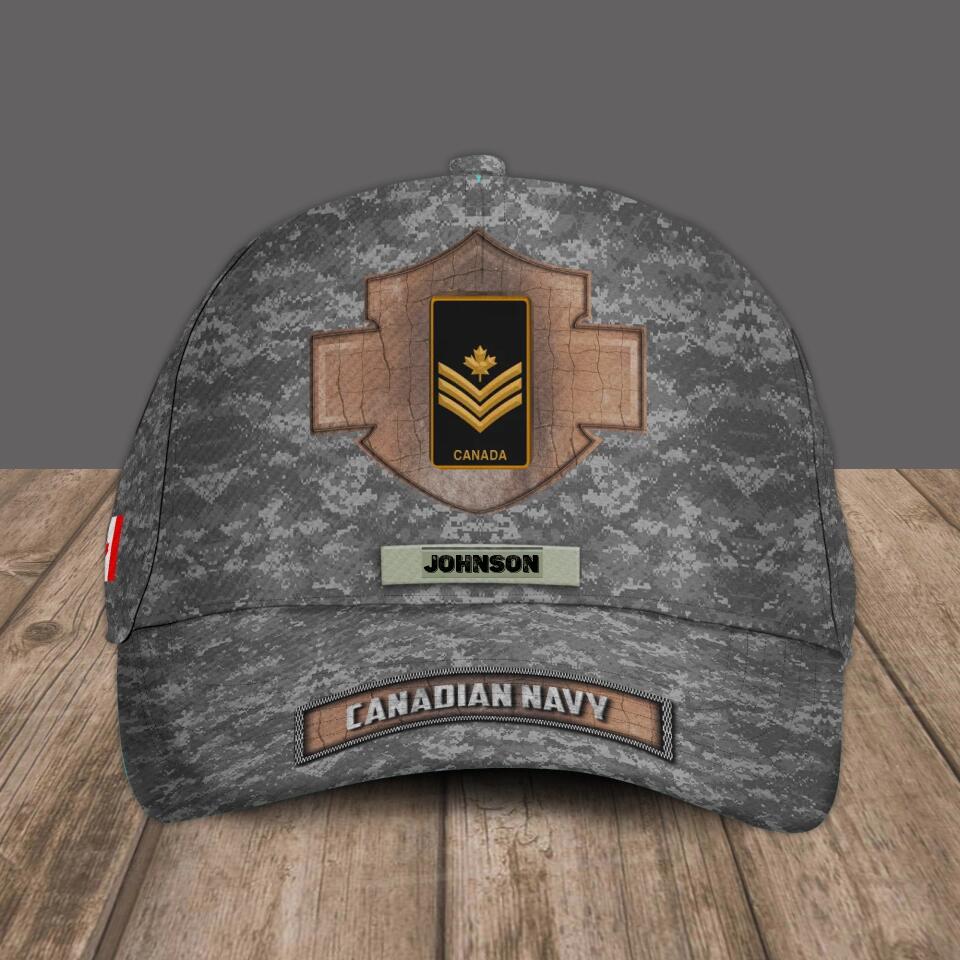 Personalized Rank And Name Canadian Soldier/Veterans Camo Baseball Cap - 1412220011