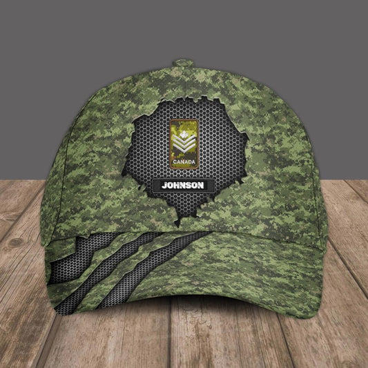 Personalized Name Canadian Soldier/Veterans Camo Baseball Cap - 1412220015