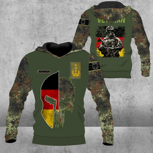 Personalized German Solider/ Veteran Camo With Name And Rank Hoodie 3D Printed - 2812220002